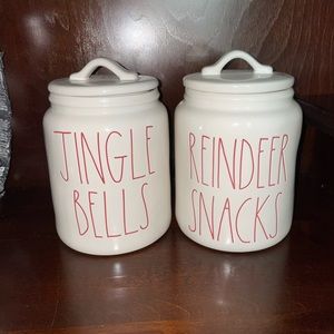Rae Dunn Christmas canisters